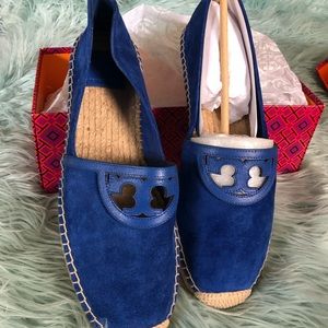 Tory Burch Sidney Suede Espadrille 11 Jelly Blue